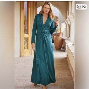 Soft Surroundings Maxi Dress Size Medium New with Tag in Green Color